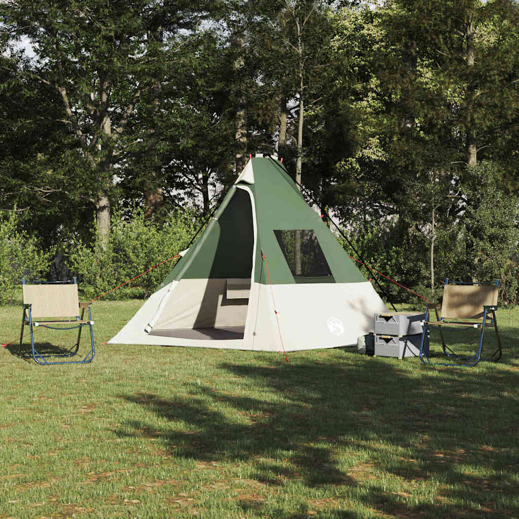 vidaXL Namiot Tipi z dachem Zielony 383 x 338 x 217 cm tafta