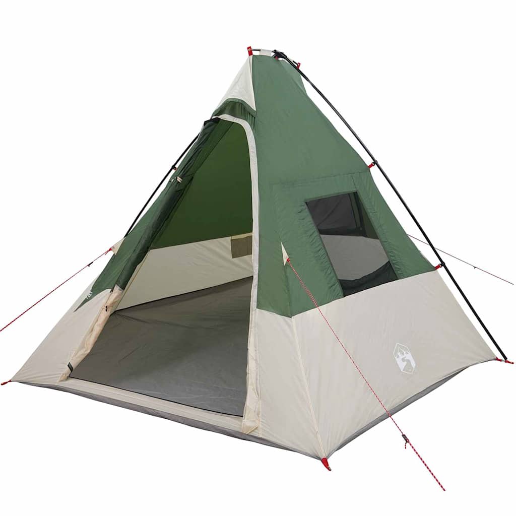 vidaXL Namiot Tipi z dachem Zielony 383 x 338 x 217 cm tafta