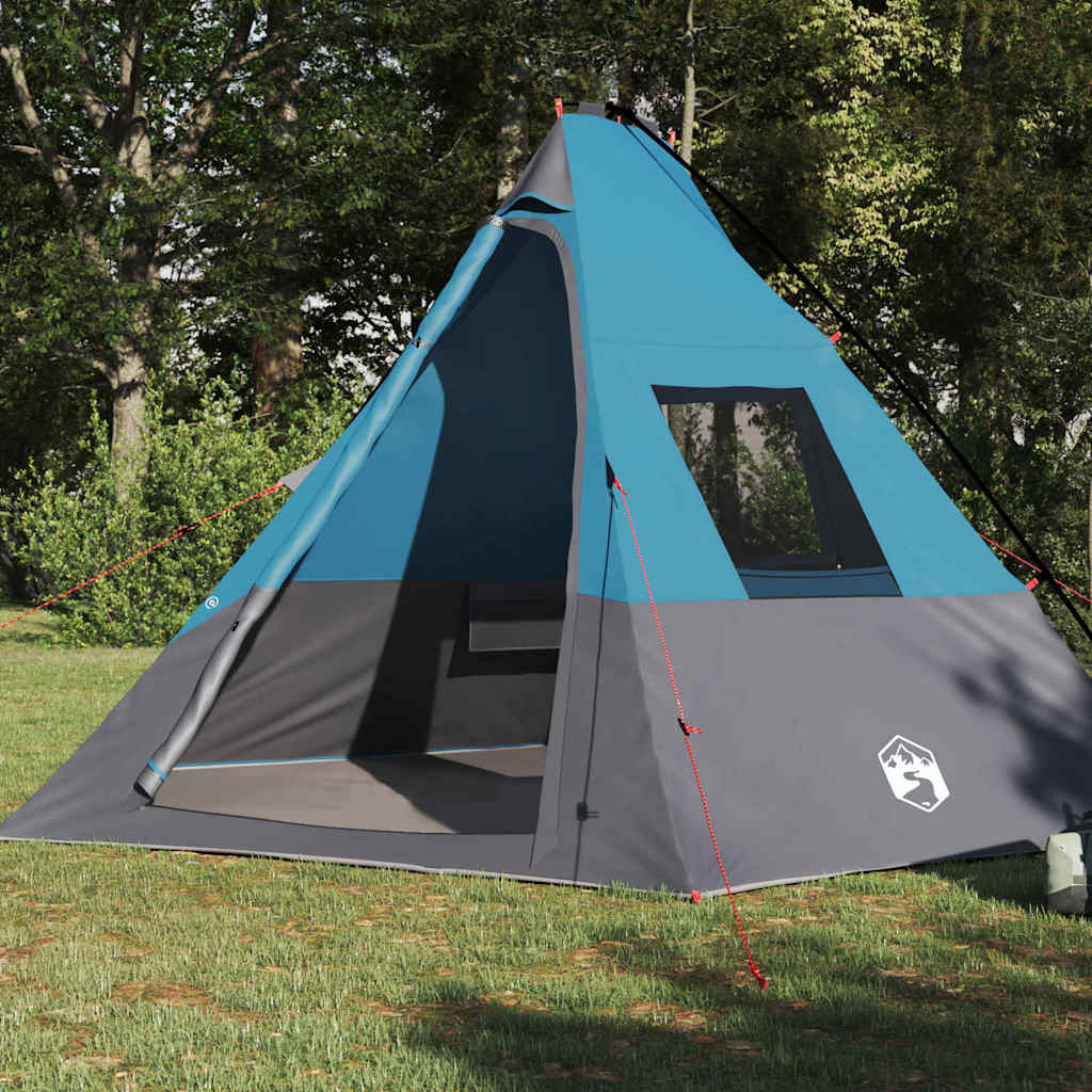 vidaXL Namiot Tipi z dachem Niebieski 383 x 338 x 217 cm tafta