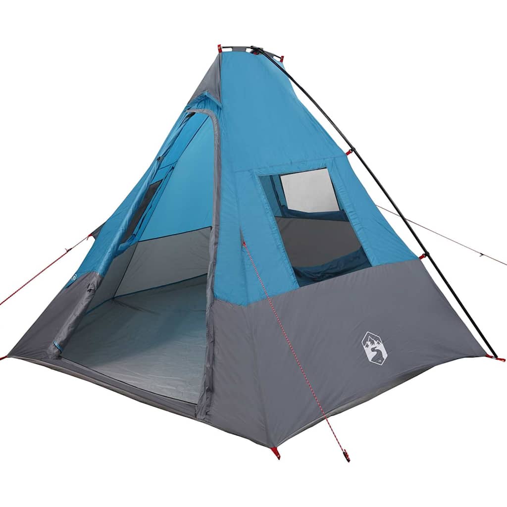vidaXL Namiot Tipi z dachem Niebieski 383 x 338 x 217 cm tafta