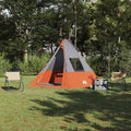 vidaXL Namiot Tipi Szary i pomarańczowy 383 x 338 x 217 cm tafta