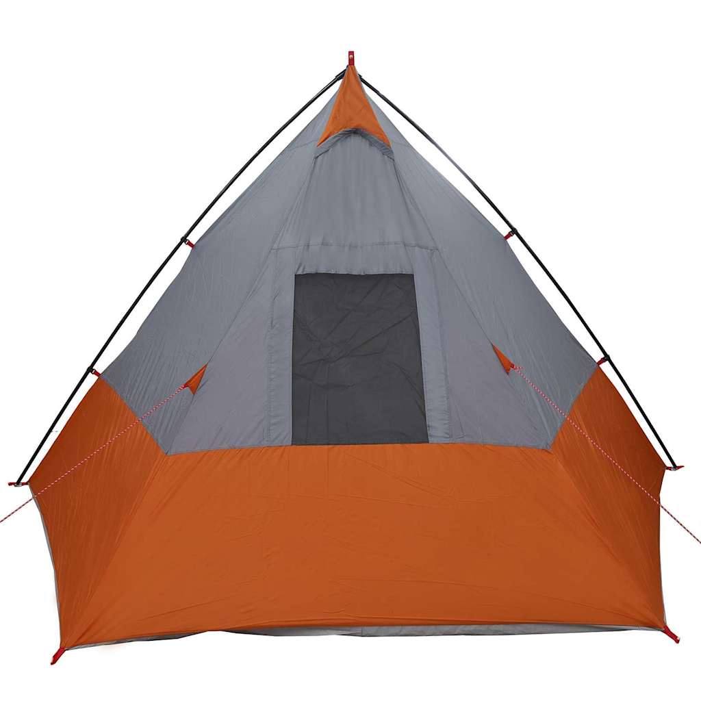 vidaXL Namiot Tipi Szary i pomarańczowy 383 x 338 x 217 cm tafta