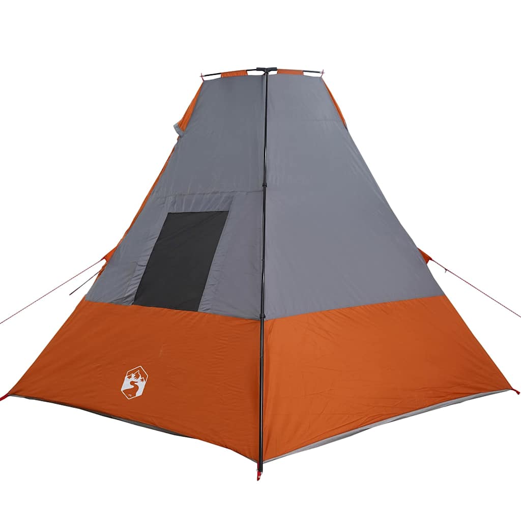 vidaXL Namiot Tipi Szary i pomarańczowy 383 x 338 x 217 cm tafta