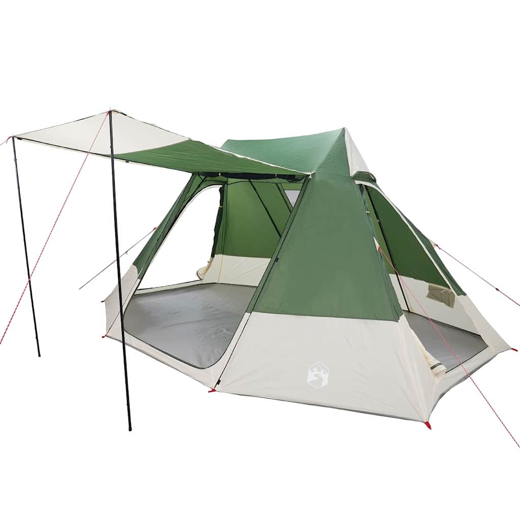 vidaXL Namiot campingowy z dachem Zielony 482 x 360 x 227 cm tafta