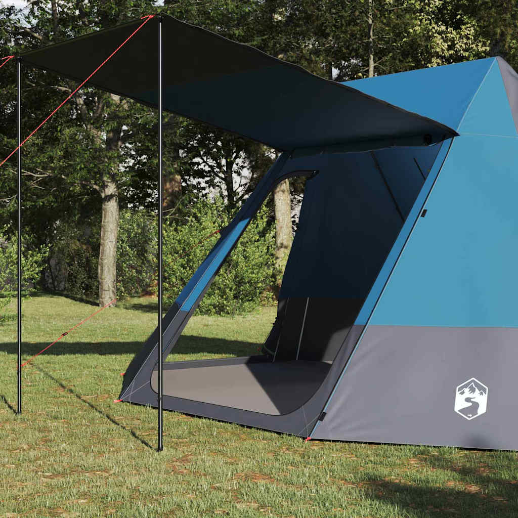 vidaXL Namiot campingowy z dachem Niebieski 482 x 360 x 227 cm tafta