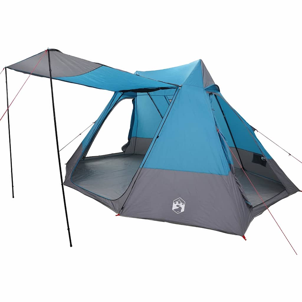 vidaXL Namiot campingowy z dachem Niebieski 482 x 360 x 227 cm tafta