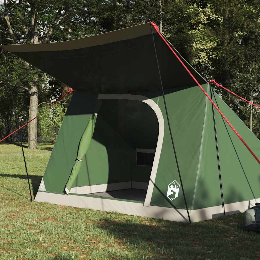 vidaXL Namiot campingowy z dachem Zielony 223 x 163 x 130 cm tafta