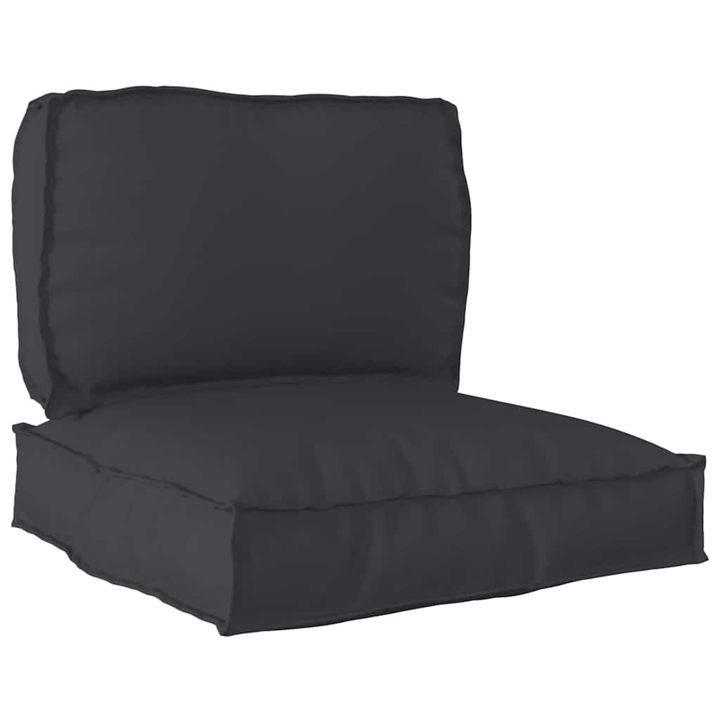vidaXL Zestaw poduszek na paletę 2 pcs Czarny Materiał Oxford