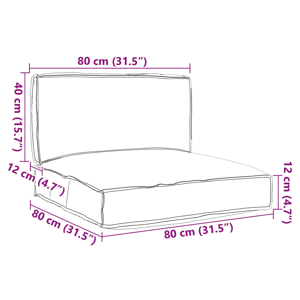 vidaXL Zestaw poduszek na paletę 2 pcs Antracyt Materiał Oxford