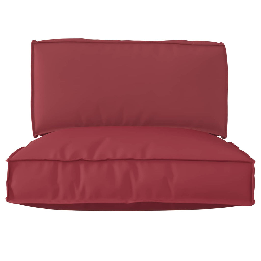 vidaXL Zestaw poduszek na paletę 2 pcs Czerwone wino Materiał Oxford