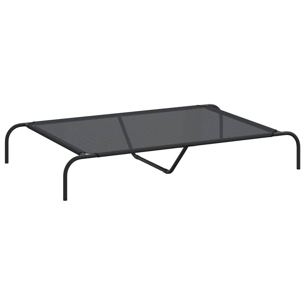 vidaXL Podwyższone legowisko dla psa czarne 130x80x20 cm