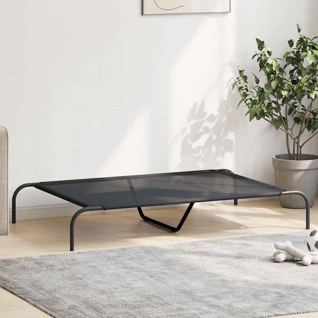 vidaXL Podwyższone legowisko dla psa czarne 130x80x20 cm