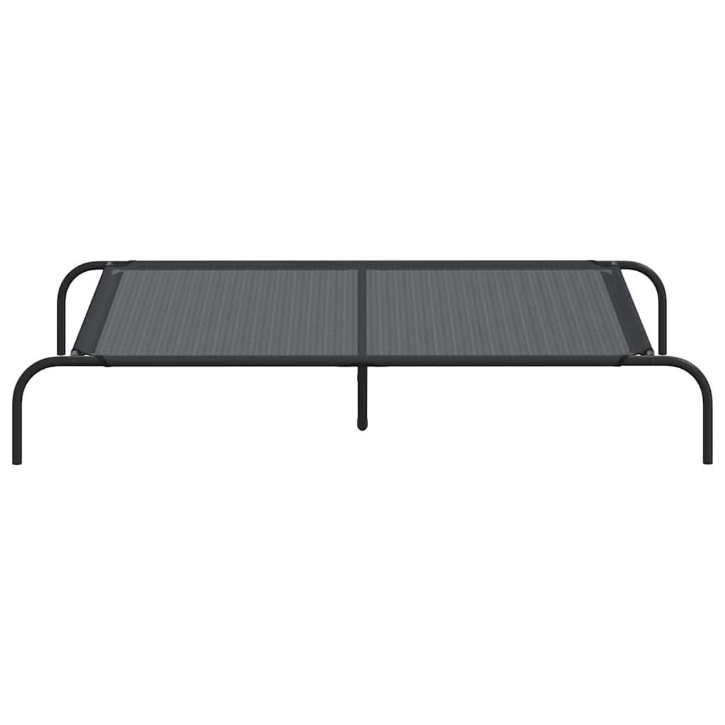 vidaXL Podwyższone legowisko dla psa czarne 130x80x20 cm