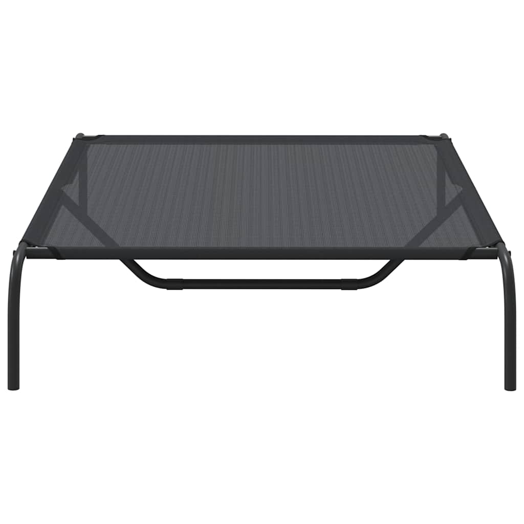 vidaXL Podwyższone legowisko dla psa czarne 130x80x20 cm
