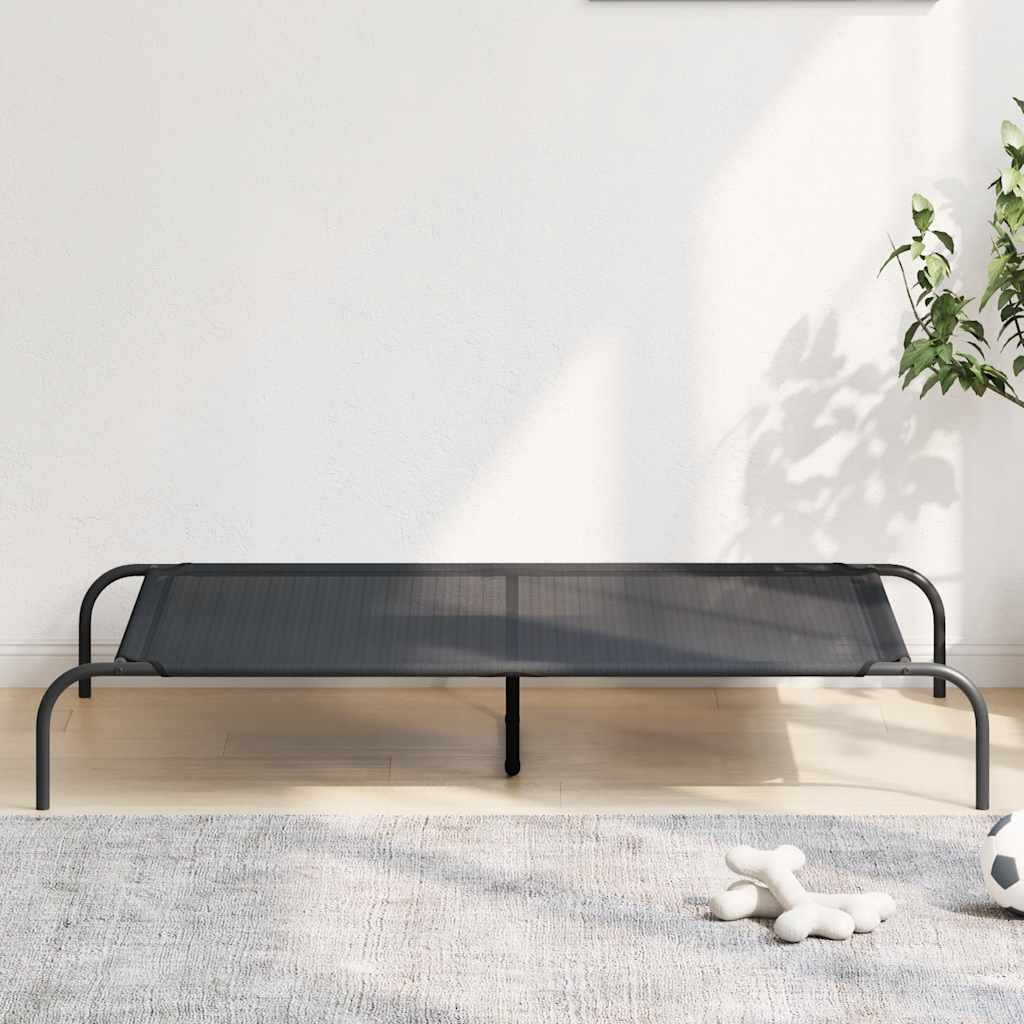 vidaXL Podwyższone legowisko dla psa czarne 130x80x20 cm