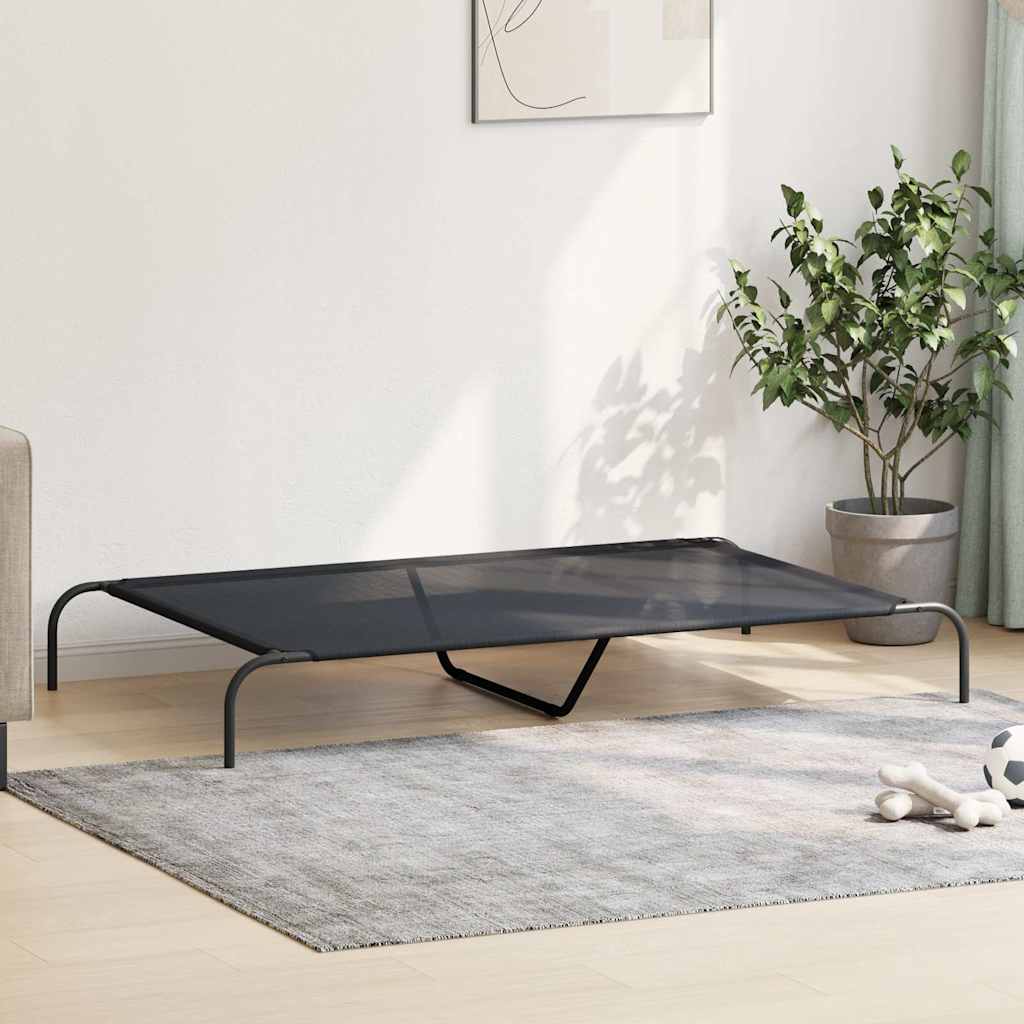 vidaXL Podwyższone legowisko dla psa czarne 150x90x20 cm