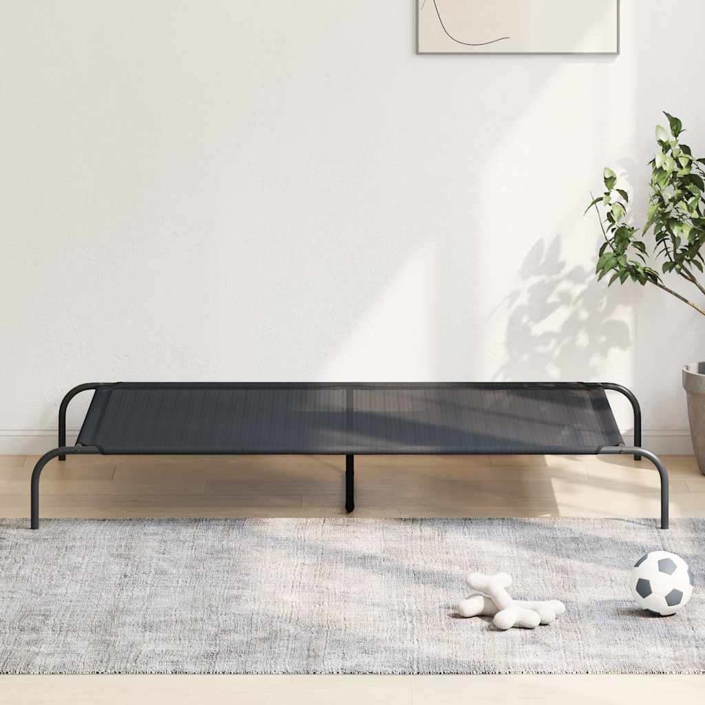 vidaXL Podwyższone legowisko dla psa czarne 150x90x20 cm
