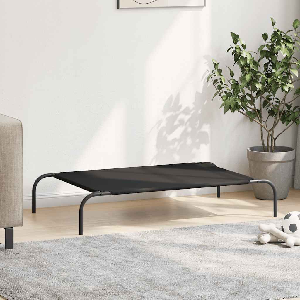 vidaXL Podwyższone legowisko dla psa czarne 110x65x20 cm