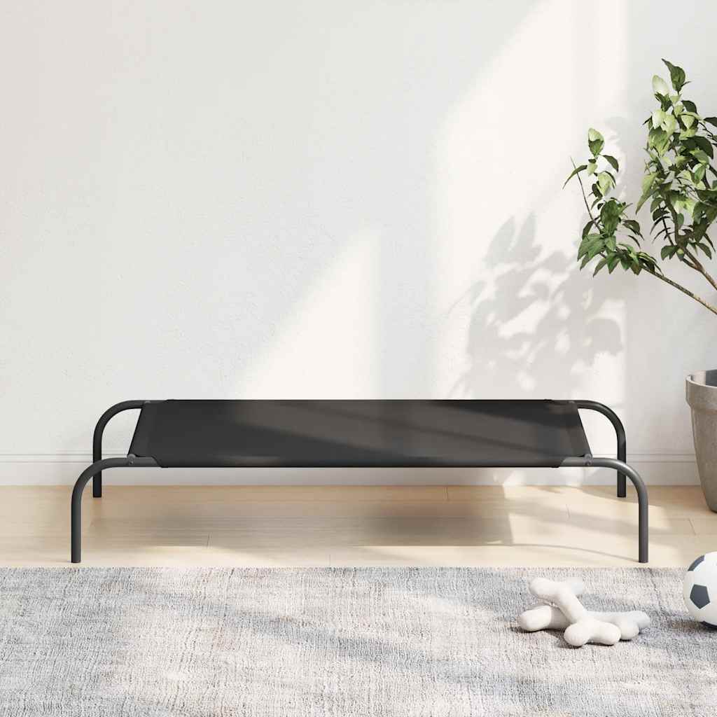 vidaXL Podwyższone legowisko dla psa czarne 110x65x20 cm