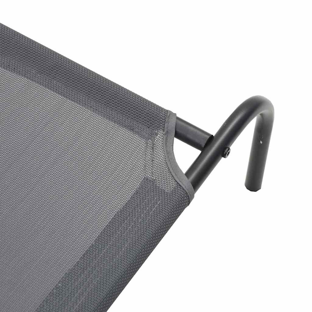 vidaXL Podwyższone legowisko dla psa Szare Tekstylne i stalowe
