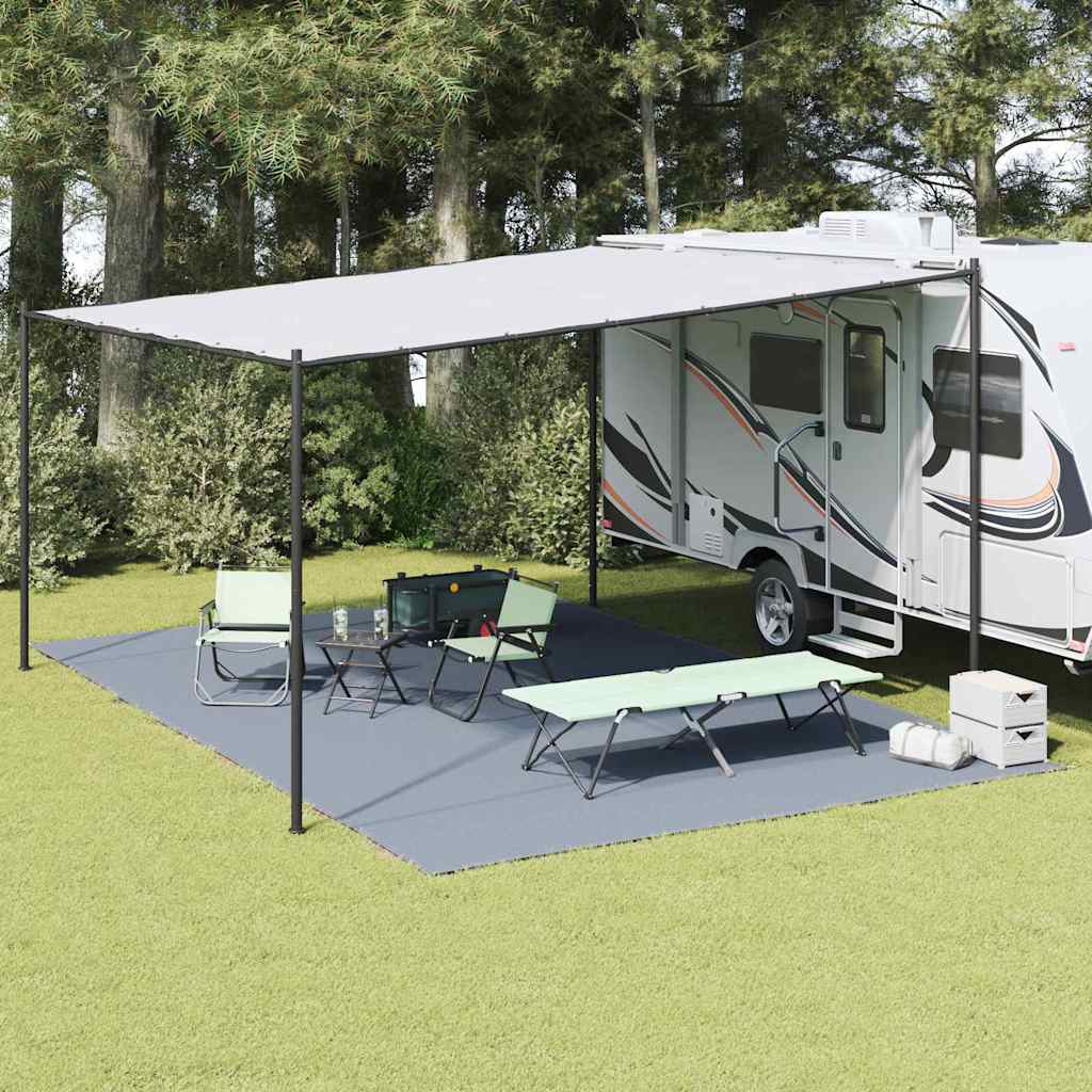 vidaXL Dywan pod namiot Niebieski i szary 600 x 400 cm Polietylen