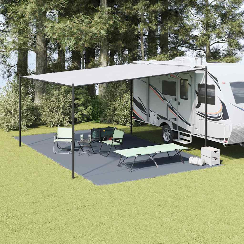 vidaXL Dywan pod namiot Niebieski i szary 700 x 400 cm Polietylen