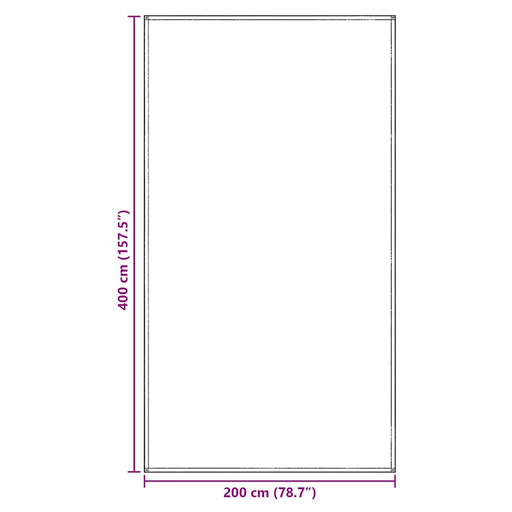 vidaXL Dywan pod namiot Jasnoszary 400 x 200 cm Polietylen