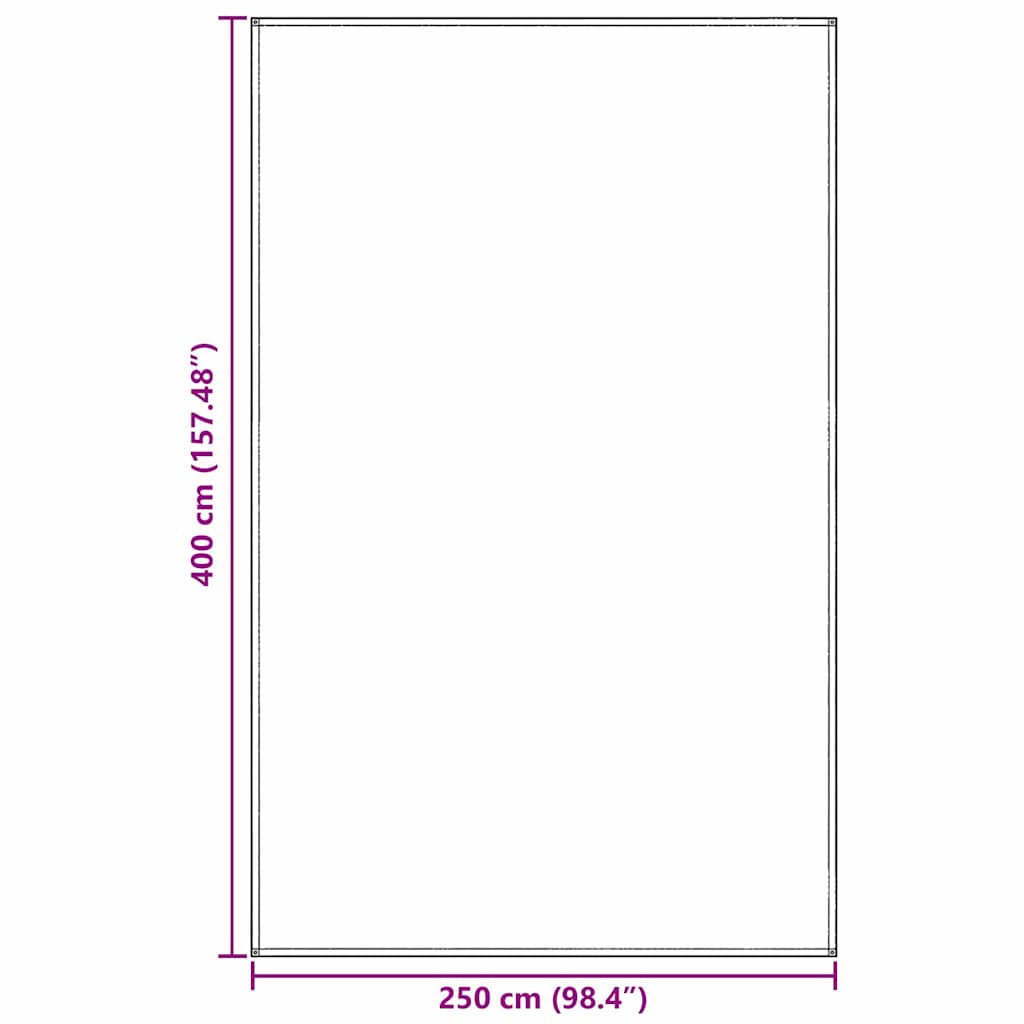 vidaXL Dywan pod namiot Jasnoszary 400 x 250 cm Polietylen