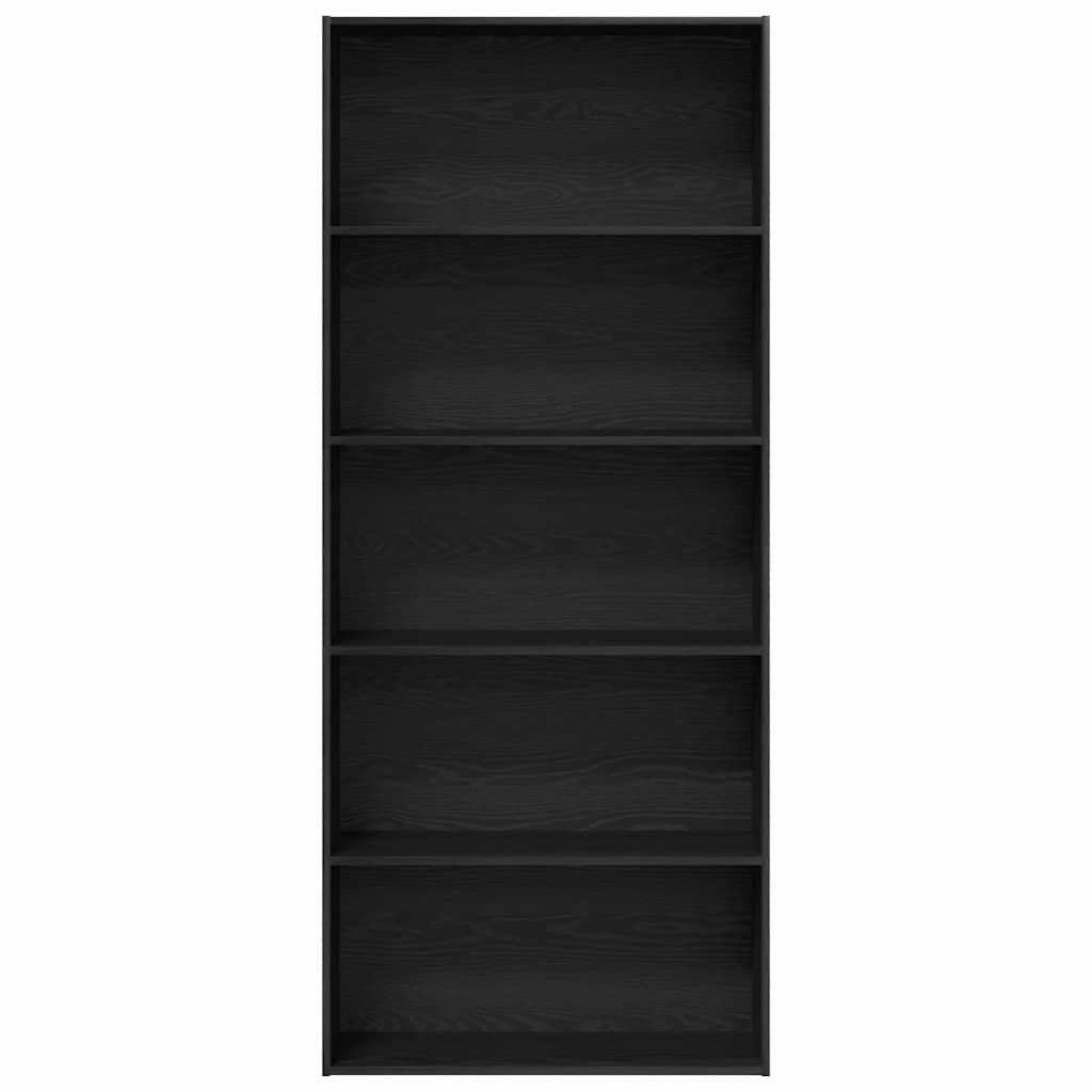 vidaXL Regał na książki Czarny dąb 80x30x189 cm Drewno klejone