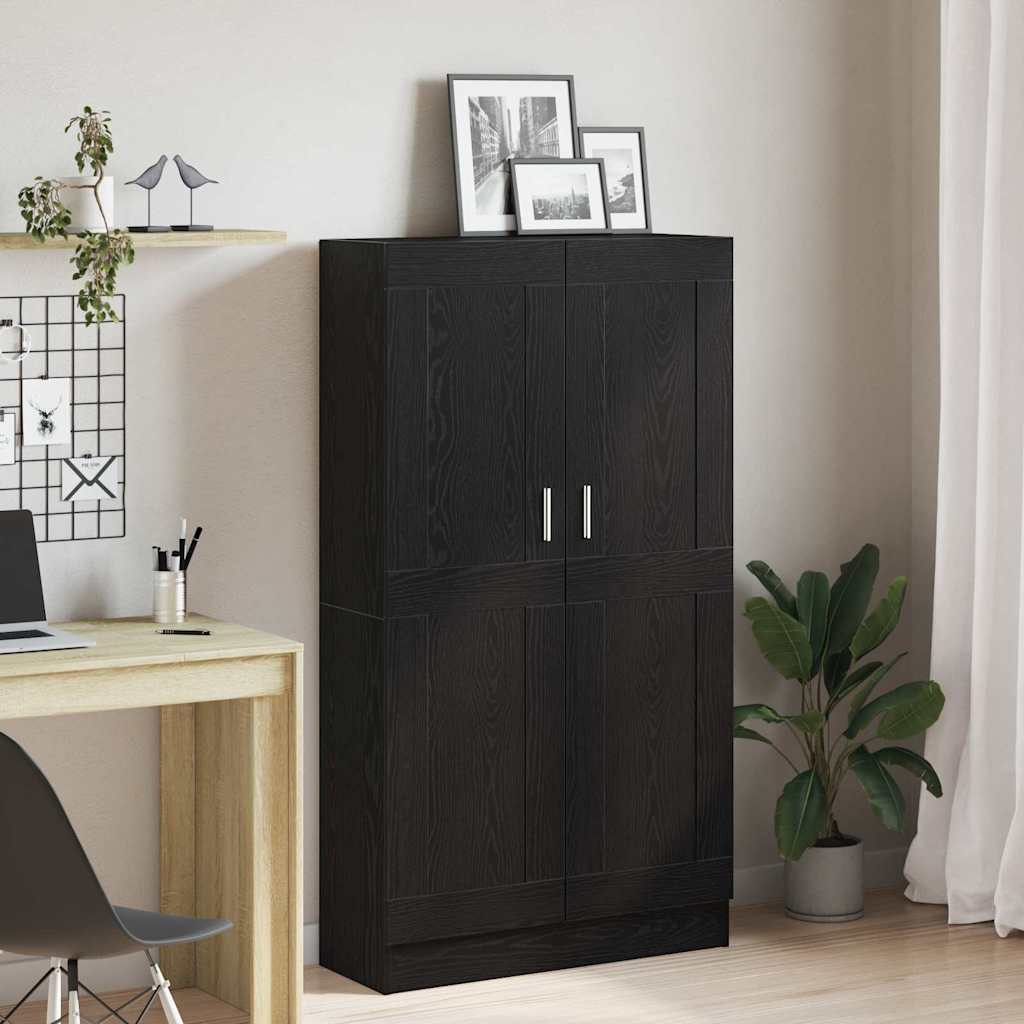 vidaXL Szafka na książki Czarny Dąb 82,5 x 30,5 x 150 cm