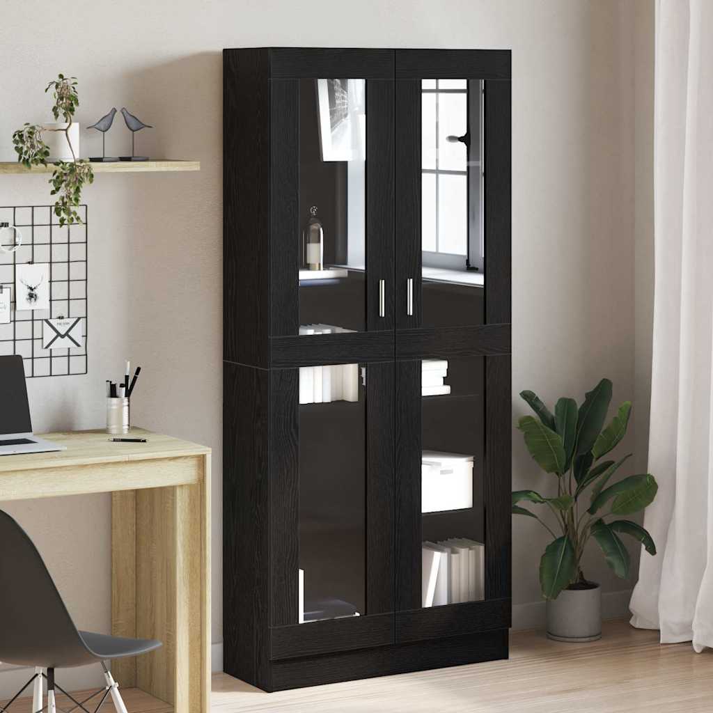 vidaXL Szafka na książki Czarny dąb 82,5 x 30,5 x 185 cm