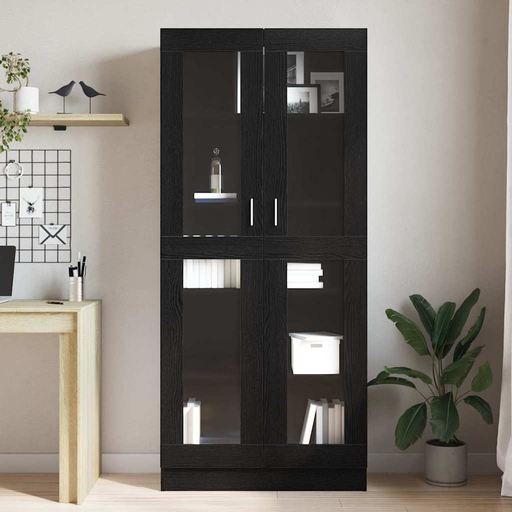 vidaXL Szafka na książki Czarny dąb 82,5 x 30,5 x 185 cm