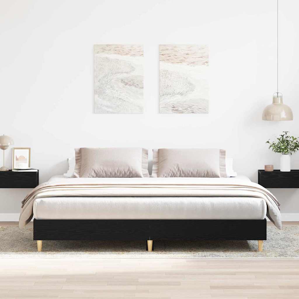 vidaXL Ramka łóżka Czarny Dąb 203 x 203 x 25 cm