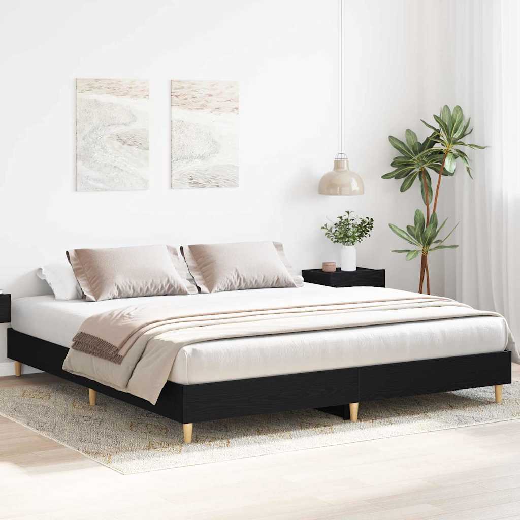 vidaXL Ramka łóżka Czarny Dąb 203 x 183 x 25 cm