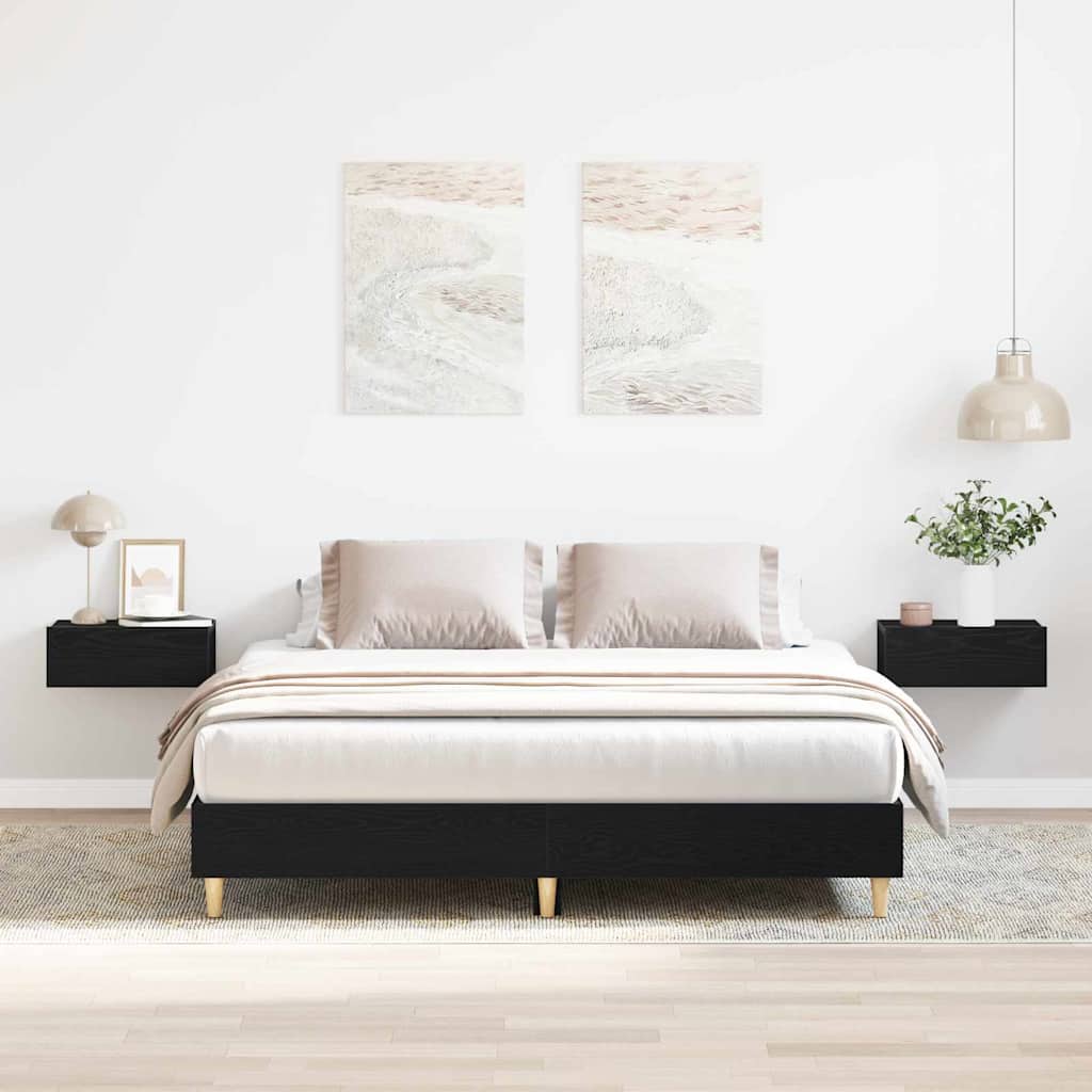 vidaXL Ramka łóżka Czarny Dąb 203 x 153 x 25 cm
