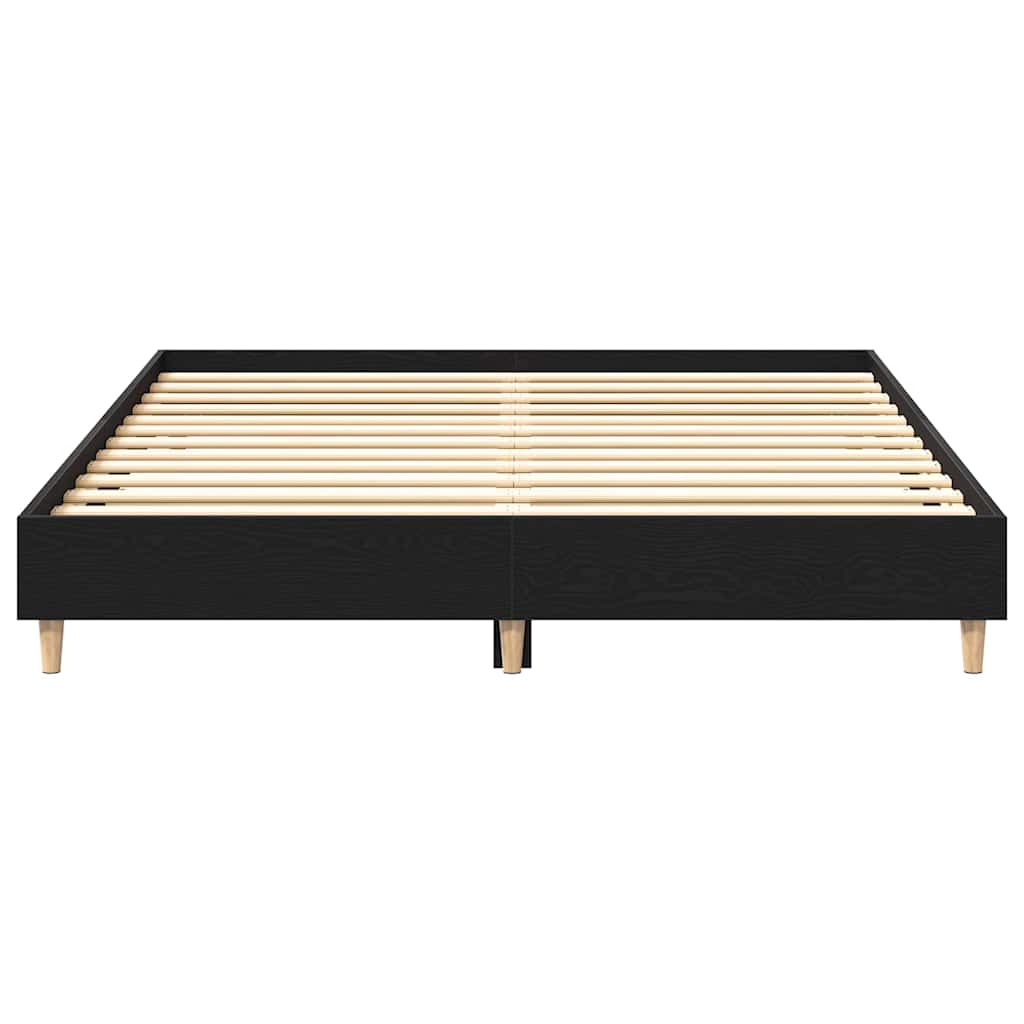 vidaXL Ramka łóżka Czarny Dąb 203 x 153 x 25 cm