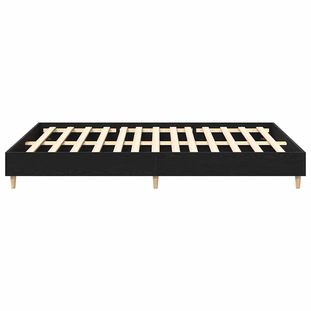 vidaXL Ramka łóżka Czarny Dąb 203 x 153 x 25 cm
