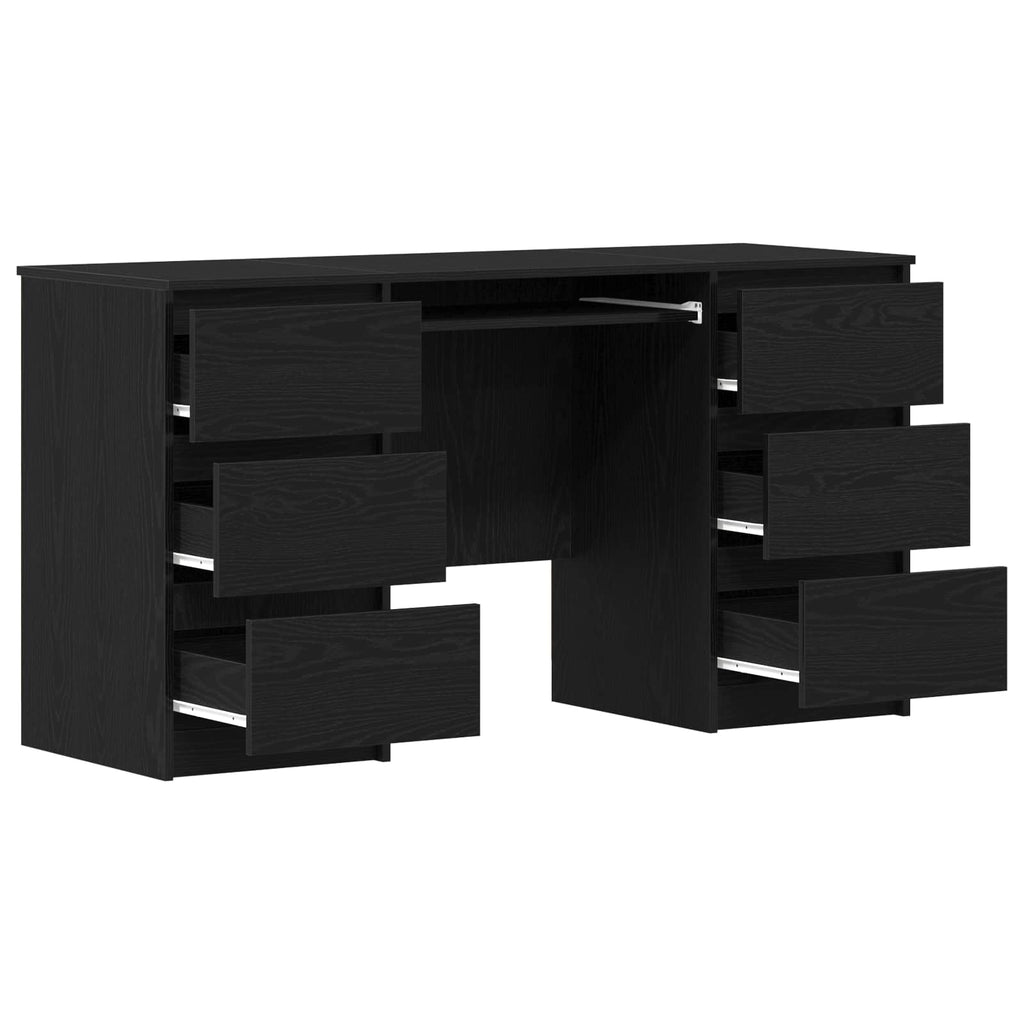 vidaXL Biurko Czarny Dąb 140 x 50 x 76 cm Materiał drewnopochodny