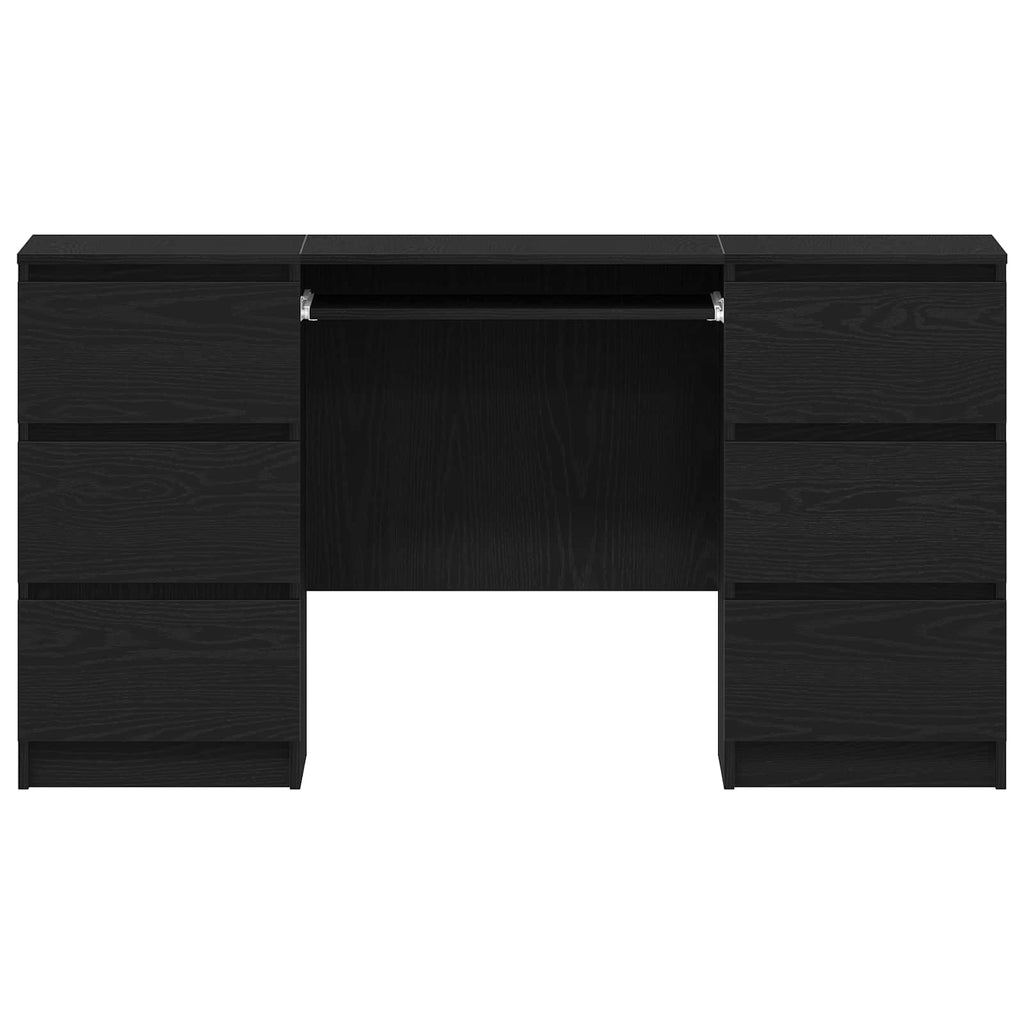 vidaXL Biurko Czarny Dąb 140 x 50 x 76 cm Materiał drewnopochodny