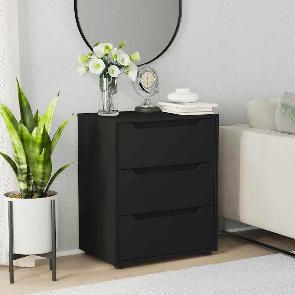 vidaXL Komoda "VISNES" Czarna 60x40x73 cm Drewno klejone