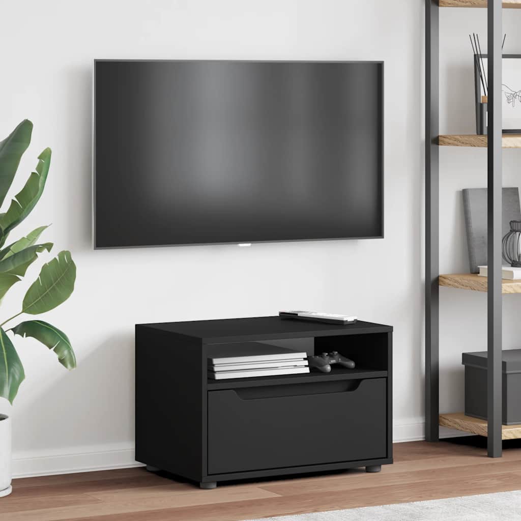 vidaXL Szafka pod TV "VISNES" Czarna 60x40x38 cm Drewno klejone