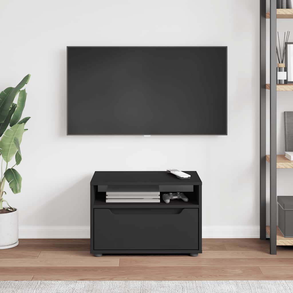 vidaXL Szafka pod TV "VISNES" Czarna 60x40x38 cm Drewno klejone