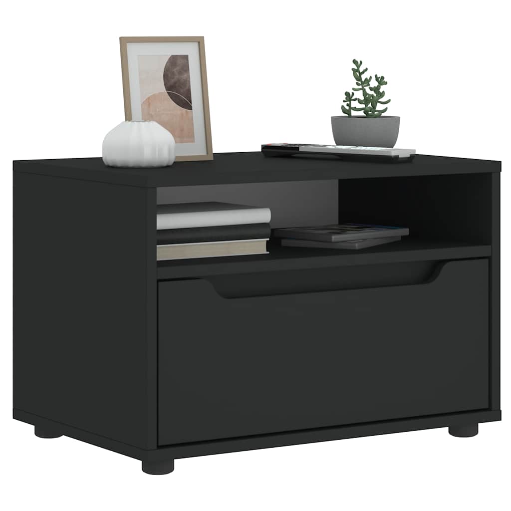 vidaXL Szafka pod TV "VISNES" Czarna 60x40x38 cm Drewno klejone