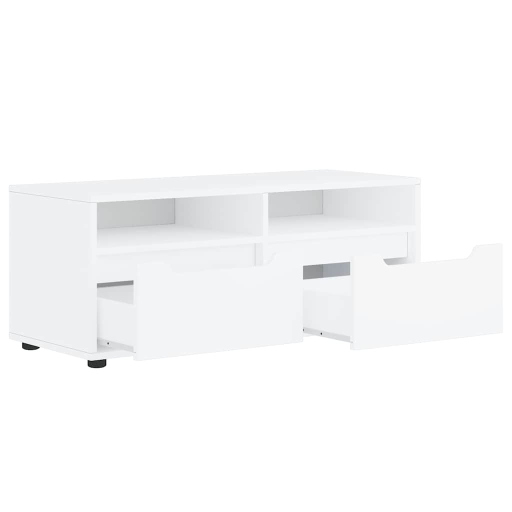 vidaXL Szafka pod TV "VISNES" Biała 100x40x38 cm Drewno klejone