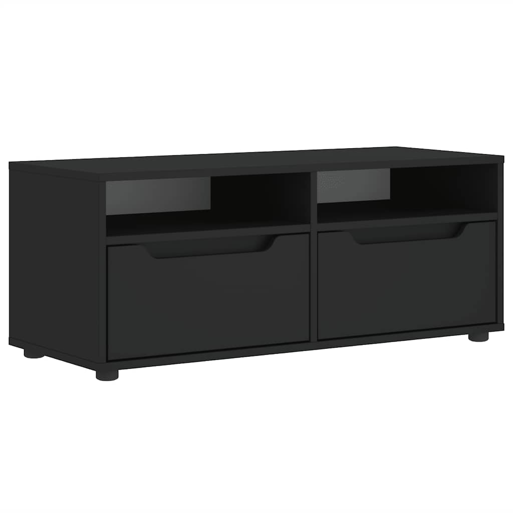 vidaXL Szafka pod TV "VISNES" Czarna 100x40x38 cm Drewno klejone