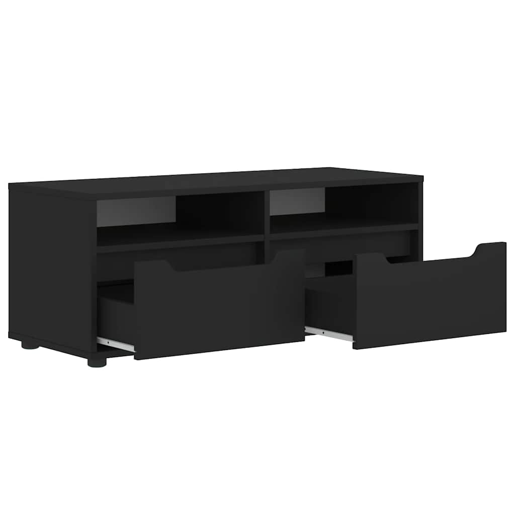 vidaXL Szafka pod TV "VISNES" Czarna 100x40x38 cm Drewno klejone