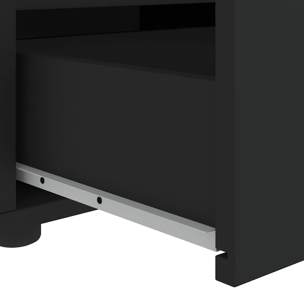 vidaXL Szafka pod TV "VISNES" Czarna 100x40x38 cm Drewno klejone