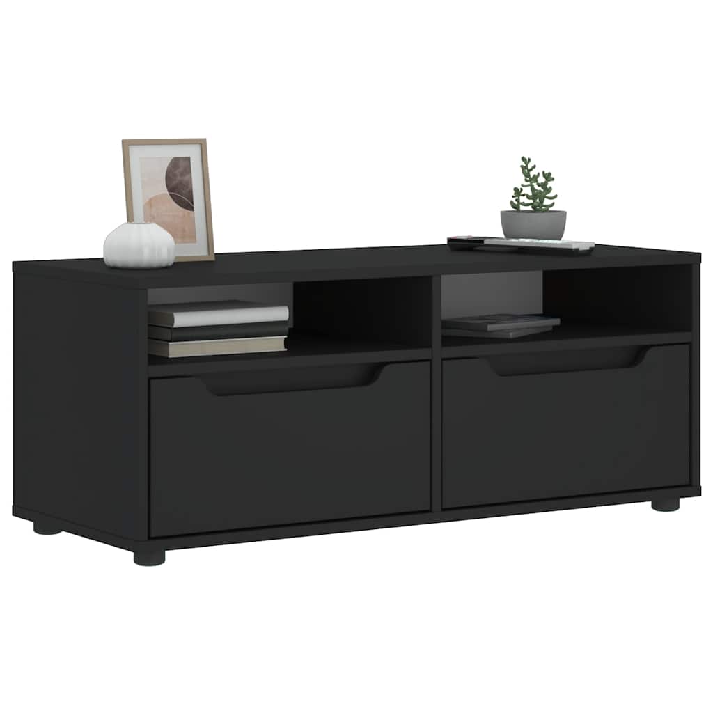 vidaXL Szafka pod TV "VISNES" Czarna 100x40x38 cm Drewno klejone