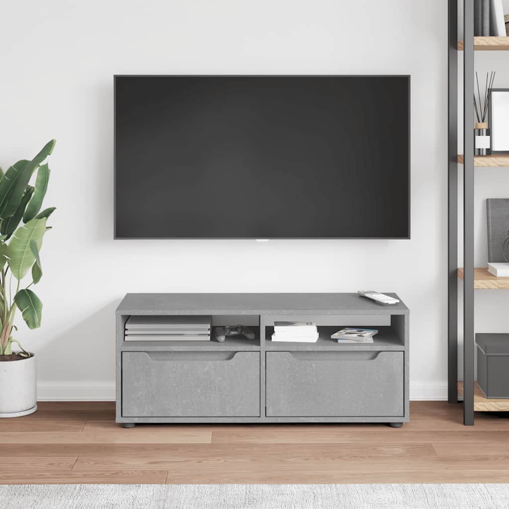 vidaXL Szafka RTV "VISNES" Betonowa Szara 100x40x38 cm Drewno klejone