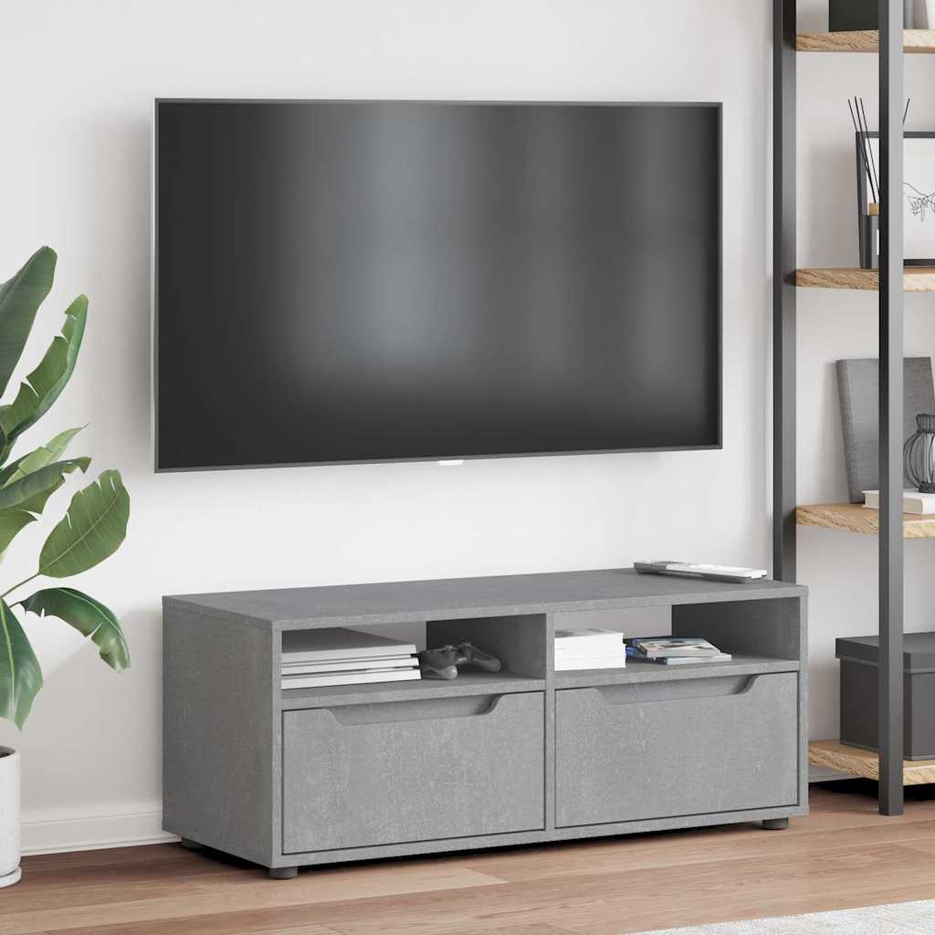 vidaXL Szafka RTV "VISNES" Betonowa Szara 100x40x38 cm Drewno klejone